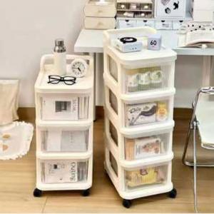 Modern 4 tier plastic kitchen holders Rack bathroom living room movable storage