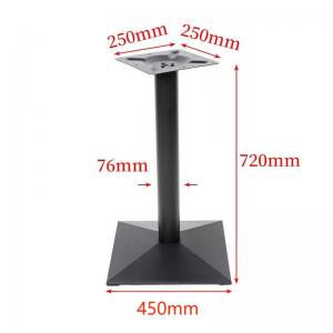 Black Square Beveled Single Column table legs dining table bracket metal thickened bracket adjustable table feet