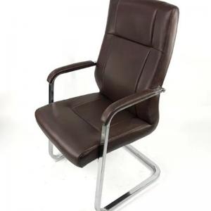 High back beige synthetic leather office chair 