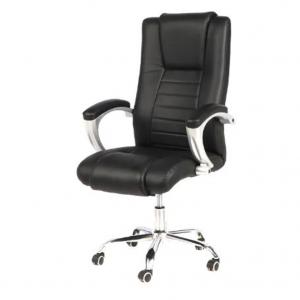 High back black swivel pu leather office chair with arms, computer chair, adjustable