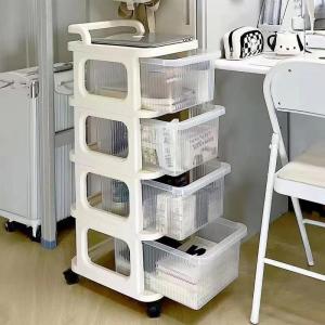 Modern trolley storage rack multi-functional transparent  kitchenroom living room trolley storage rack