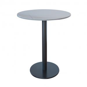 Round Marble Reception Coffee Table Dining Table Bar Table with Golden Black Pedestal